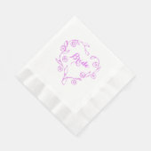 Pink Floral Heart Brautparty Napkin Serviette (Ecke)
