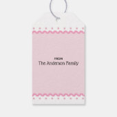 Pink Floral Hearts Geburtstag Geschenkanhänger (Rückseite)