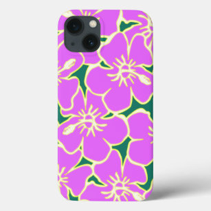 Pink Floral Hibiskus Hawaiian Blume iPad Fall iPhone 13 Hülle