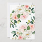 Pink Floral Highland Kuh Baby Dusche laden Einladung (Rückseite)