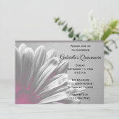 Pink Floral Highlights Quinceanera Party Einladung (Stehend Vorderseite)