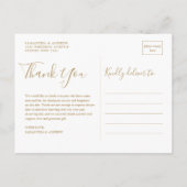 Pink Floral Hochzeit Foto Collage Danke Karte (Rückseite)