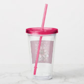 Pink Floral Holiday Acrylic Tumbler Acryltrinkbecher (Rückseite)