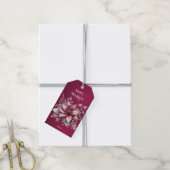 Pink Floral Holiday Geschenk Tag Geschenkanhänger (Mit Garn)