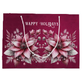 Pink Floral Holiday Geschenktasche Große Geschenktüte (Rückseite)