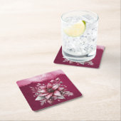 Pink Floral Holiday Paper Untersetzer (Vor Ort)