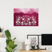 Pink Floral Holiday Poster (Heimbüro)