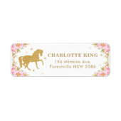 Pink Floral Horse Geburtstag Kinderdusche Adresse (Vorne)
