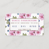 Pink Floral House Sitting Business Card Visitenkarte (Rückseite)