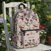 Pink Floral Hummingbird Nature Pattern Bedruckter Rucksack