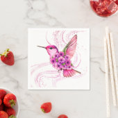 Pink Floral Hummingbird Paper Napkin Serviette (Beispiel)