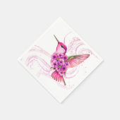 Pink Floral Hummingbird Paper Napkin Serviette (Ecke)