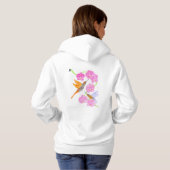 Pink floral Hummingbirds  Hoodie (Schwarz voll)