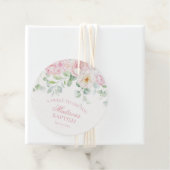 Pink Floral Hydrangea Bloom Baptiszirkel Geschenkanhänger (Beispiel)