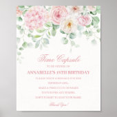 Pink Floral Hydrangea Botanical Bloom Time Kapsel Poster (Vorne)