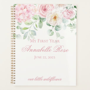 Pink Floral Hydrangea Botanical Mein erstes Jahr Planer