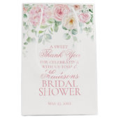 Pink Floral Hydrangea Brautparty Gefallen Mittlere Geschenktüte (Vorderseite)