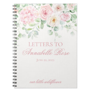 Pink Floral Hydrangea Briefe an den Geburtstag Notizblock