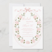 Pink Floral Hydrangea Elegant Bridal Shower  Einladung (Vorderseite)