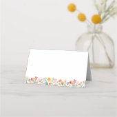 Pink Floral Igel Kinderdusche Platzkarte (Rückseite)