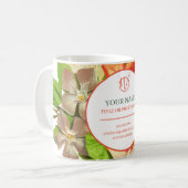 Pink Floral Ihr Beruf und Ihre Website, ZSSG Kaffeetasse (Vorderseite Links)