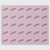Pink floral I'm genug Typograph Digital Design Geschenkpapier (Flach)