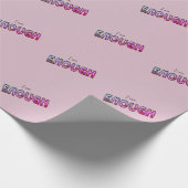 Pink floral I'm genug Typograph Digital Design Geschenkpapier (Ecke)