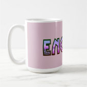 Pink floral I'm genug Typograph Digital Design Kaffeetasse (Links)