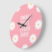 Pink Floral Inspiration – Small Steps Every Day Große Wanduhr (Winkel)