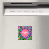 Pink Floral Inspirivity Magnet individuell anpasse (In Situ (Geschirrspüler))