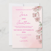 Pink floral invitation einladung (Vorderseite)