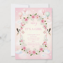 Pink Floral "It's a Girl" Baby Shower Invite  Einladung