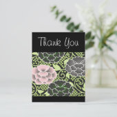 Pink Floral Japanisch Kimono Muster Postkarte (Stehend Vorderseite)