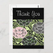 Pink Floral Japanisch Kimono Muster Postkarte (Vorne/Hinten)