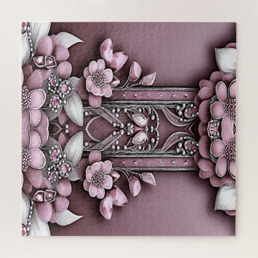 Pink Floral Jigsaw Puzzle (Horizontal)