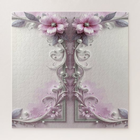 Pink Floral Jigsaw Puzzle (Vertikal)