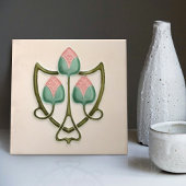 Pink Floral Jugendstil Jugendstil Jugendstil Repro Fliese