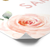 Pink Floral Jungle Animals Kinderdusche Willkommen Poster (Ecke)