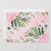 Pink Floral Jungle Safari Tiere Twin Girls Baby Einladung (Rückseite)