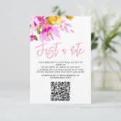 Pink Floral Just a Note Baby Shower Card Einladung (Stehend Vorderseite)