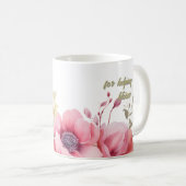 PInk Floral Kaffeetasse (VorderseiteRechts)
