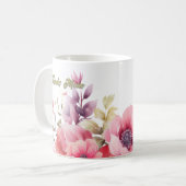 PInk Floral Kaffeetasse (Vorderseite Links)
