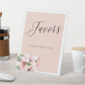 Pink Floral Kalligraphie Favoriten Zeichen Sockelschild (In SItu)