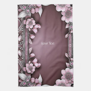 Pink Floral Kitchen Handtücher