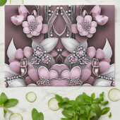 Pink Floral Kitchen Handtücher (Gefaltet)