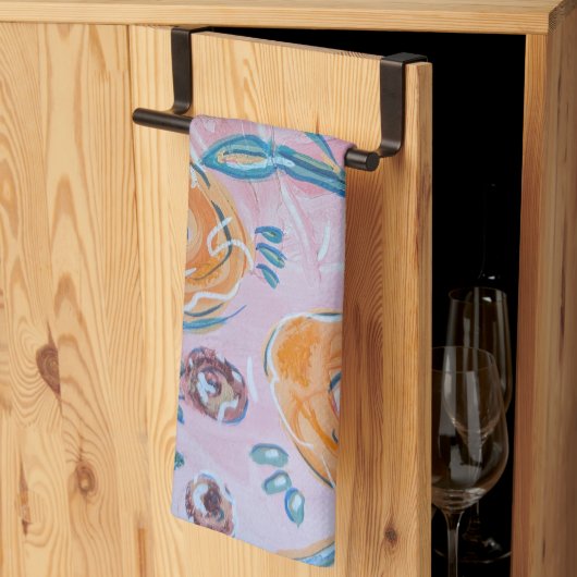 Pink Floral Kitchen Towel Geschirrtuch (Drittel gefaltet)