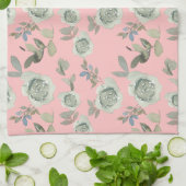 Pink Floral Kitchtuch Geschirrtuch (Gefaltet)