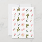 Pink Floral Kleine Miss 1. Geburtstag Dankeskarte (Rückseite)