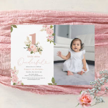 Pink Floral Kleine Miss Onederful 1. Geburtstag