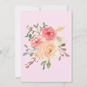 Pink Floral Kleine Pumpkin Baby Dusche Einladung (Rückseite)